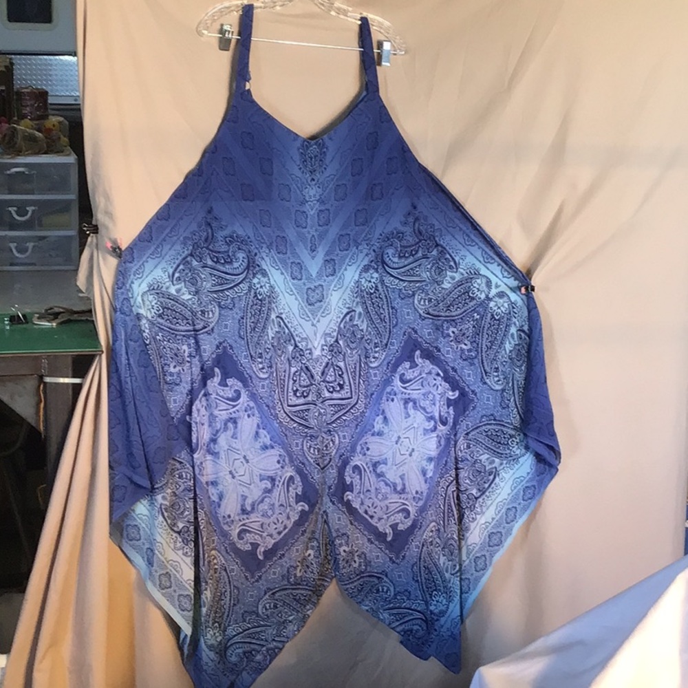 Women’s Luxology Blue Bandana Midi Dress size 14
